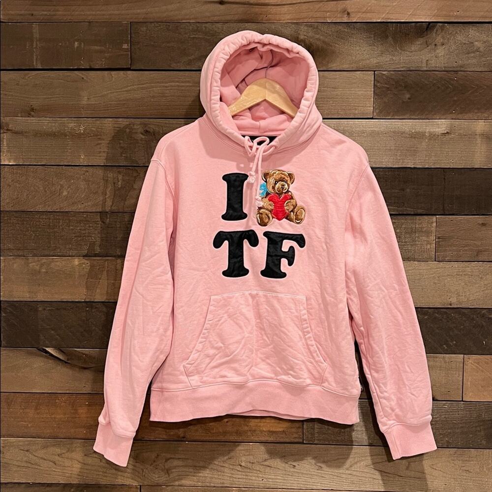 Teddy Fresh Adult I Heart TF Hoodie Sweatshirt in Pink Patch